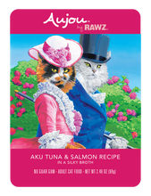 Load image into Gallery viewer, RAWZ Cat Aujou Pouches Aku Tuna &amp; Salmon
