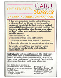 Caru Cat Stews Chicken