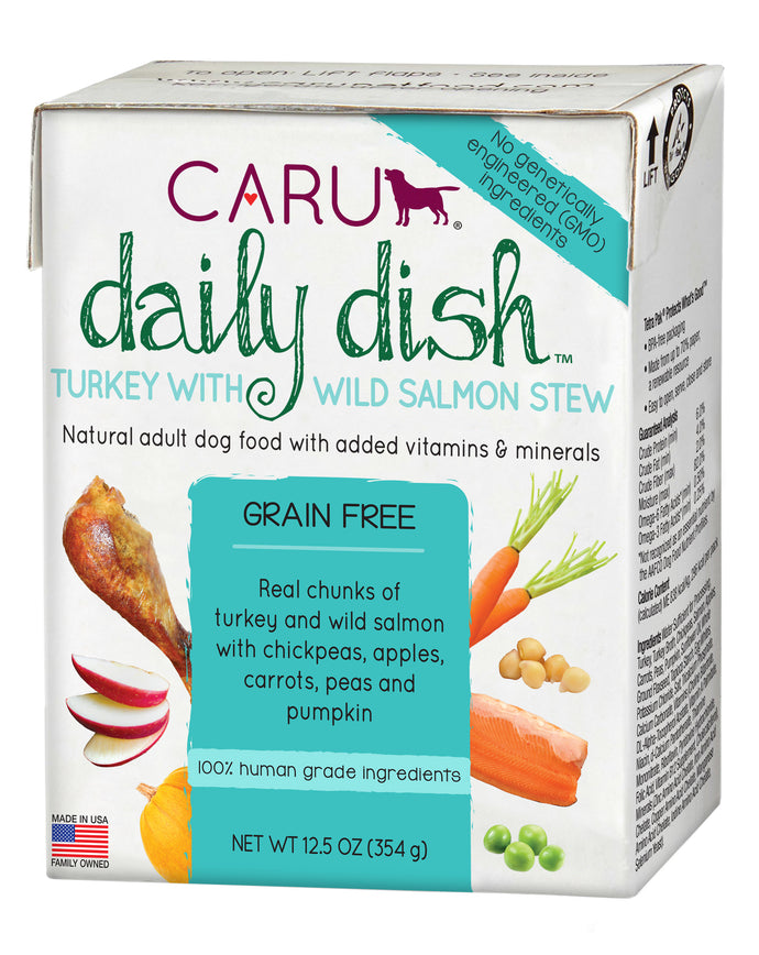 Caru Daily Dish Dog Stew Turkey with Wild Salmon