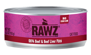 RAWZ Cat Cans 96%  Beef & Beef Liver Pate