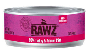 RAWZ Cat Cans 96%  Turkey & Salmon Pate
