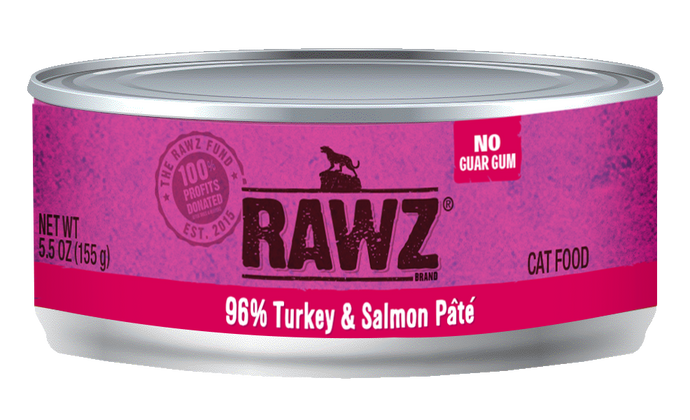 RAWZ Cat Cans 96%  Turkey & Salmon Pate