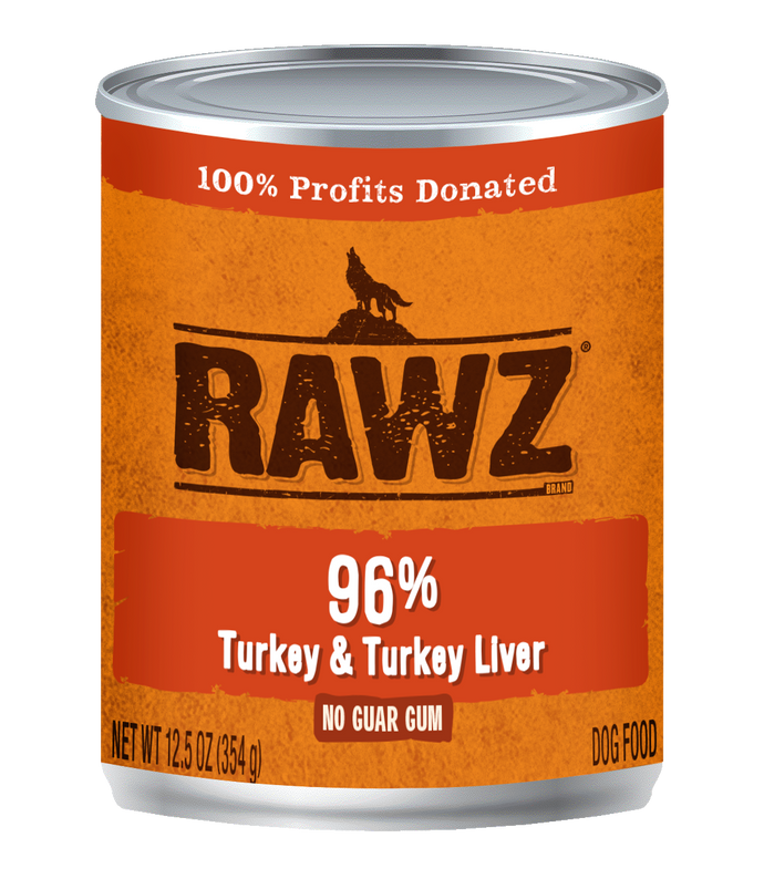 RAWZ Dog Cans 96% Turkey & Turkey Liver 12.5oz