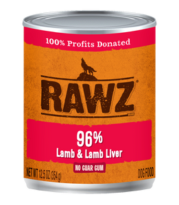 RAWZ Dog Cans 96% Lamb & Lamb Liver 12.5oz